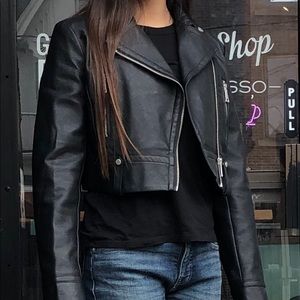 Urban Outfitters cropped moto jacket